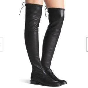 Stuart Weitzman Black Lowland Over-The-Knee Leather Boots -LIGHTLY USED- SIZE 10